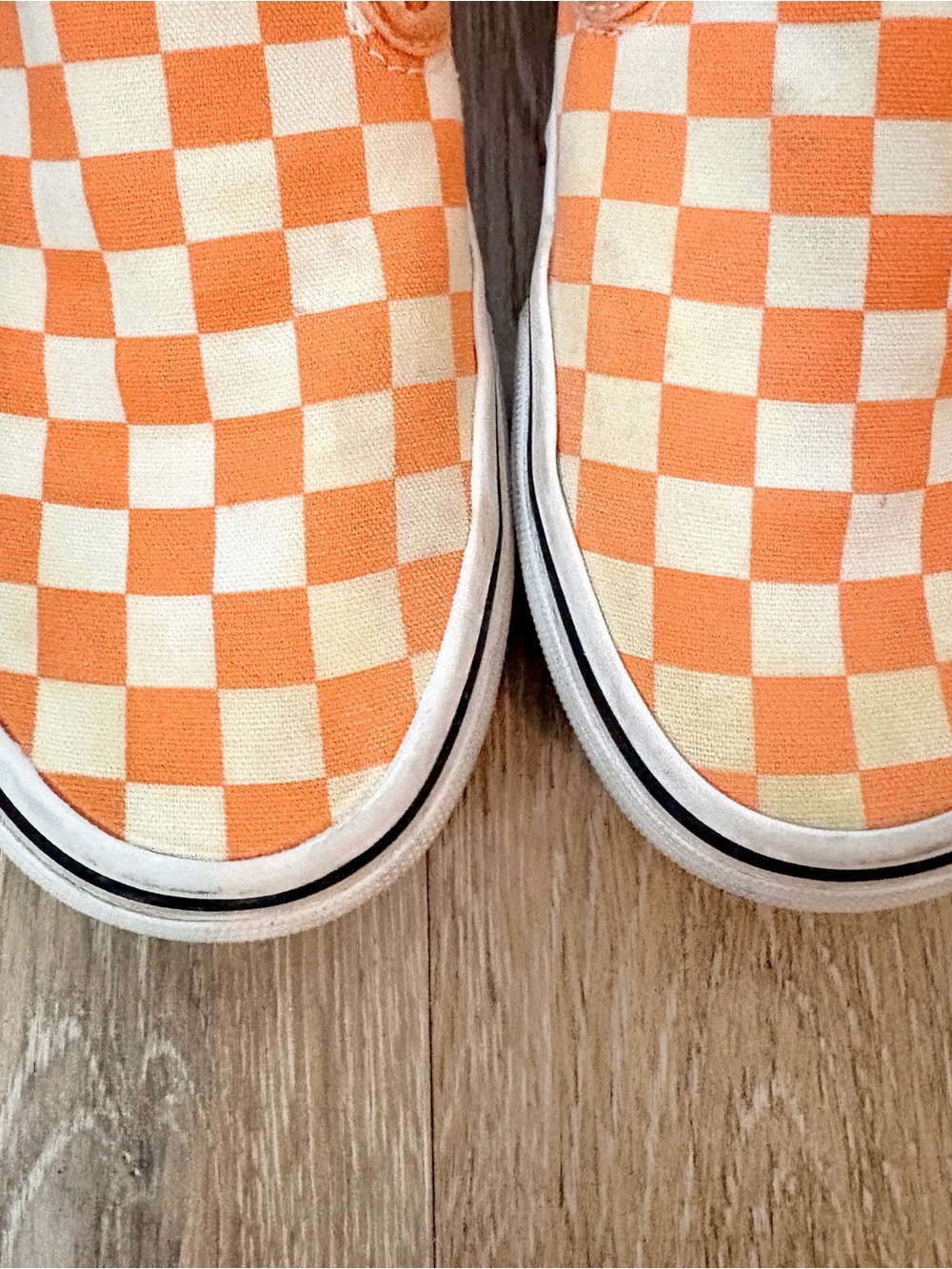 Vans Slip-On Checkerboard Sneakers - Orange/White - Picture 5 of 6